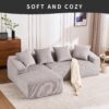 Compression Sofa: Combining Chaise Longue With 3 Seater, Corduroy Fabric, Full Sponge Compression Sofa, Combined Sofa With 4 Pillows For Living / Home Furniture / Apartment - Light Gray - Image 3