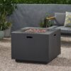 Outdoor Iron Square Propane Fire Pit With Tank Space - Brushed / Brown - Image 6