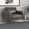 Onyx - Leather Chair - Gray - Image 5