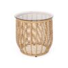 Arias - Boho Side Table With Tempered Glass Top - Light Brown - Image 6