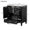 Bathroom Vanity, Modern Bathroom Cabinet With Sink Combo Set, Bathroom Storage Cabinet With A Soft Closing Door And 3 Drawers, Solid Wood Frame - Black - Image 8