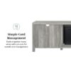 Industrial Farmhouse Metal Mesh Drop Down X Door 70" Fireplace TV Stand For 80" TVs - Stone Gray - Image 4