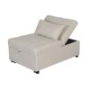 Versatile Folding Ottoman Sofa Bed Wood Multifunctional Space Saver - Beige - Image 3