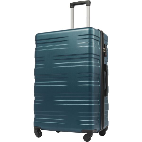 Luggage With Tsa Lock Spinner Wheels Hardside Expandable Luggage Travel Suitcase Check In Luggage ABS 24" - Antique Blue Green