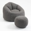 Bedding Bean Bag Sofa Chair High Pressure Foam Bean Bag Chair Adult Material With Padded Foam Padding Compressed Bean Bag With Footrest - Gray - Image 19