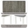 7 Piece Dining Table Set Retro Style With Extendable Table And 6 Upholstered Chairs - Antique Brown / White - Image 6