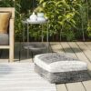Mathis - Square Woven Outdoor / Indoor Pouf - Gray / White - Image 5