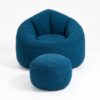 Bedding Bean Bag Sofa Chair High Pressure Foam Bean Bag Chair Adult Material With Padded Foam Padding Compressed Bean Bag With Footrest - Blue - Image 24