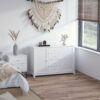 Homcom - Sideboard Buffet Cabinet, Kitchen Cabinet, Coffee Bar Cabinet With 4 Drawers And 2 Louvered Doors For Living Room, Kitchen - White - Image 2
