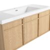 Original Wall Mounted Bathroom Vanity With Resin Sink And 3 Soft Closing Doors Plywood - Oak - Image 10