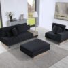 Memphis - Velvet Reversible Sectional Sofa Ottoman With Storage Compartment, Drawer, USB ports, Charging Outlets - Image 7