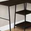 Computer Desk, Home Office, Corner, Storage Shelves, L-Shape, Work, Laptop, Contemporary, Modern - Espresso - Image 9