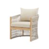 Modern Curved Aluminum Lounge Chair With Stylish Rope Weave Design And Cushioned Comfort - Beige / Natural - Image 18
