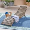 Lahaina - Wood Foldable Chaise Lounge Acacia Outdoor Relaxation Chair - Gray - Image 9