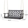 Alejandro - Acacia Wood Porch Swing With Slat Panel Seating - Dark Gray - Image 5