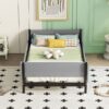 Twin Bed With Headboard, Footboard, Safeguards, Built-In Bed-End Book Storage Rack - Gray - Image 19