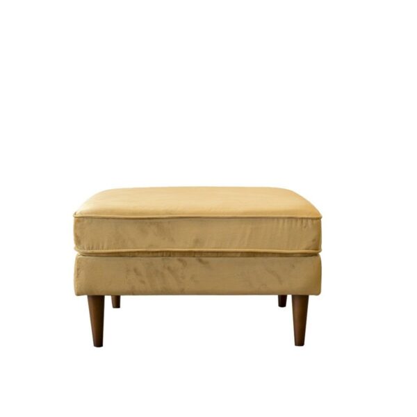 Amber - Square Upholstered Ottoman Velvet - Yellow