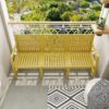 1 Piece Indoor / Outdoor 3 Seater Sofa, UV Resistant, Waterproof And Durable - Brick Yellow - Image 2