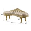 Cabriole - Synthetic Leather Bench - Gold - Image 8