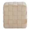 Square Braided Ottoman - Cream - Image 2