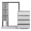 Wardrobe With 4 Drawers And 3 Shelves - White - Image 2
