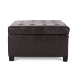 Isabella - Contemporary Ottoman With Storage - Brown
