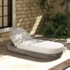 Willow - Sunbrella Upholstered Patio Lounger - Wheat Beige - Image 7