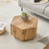 Hexagonal Coffee Table With Drawers - Wood - Image 7
