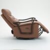 Swivel Rocker Recliner Power Glider Chair With Solid Wood Armrests, Extra Wide Reclining Sofa Chair Upholstered Faux Leather Living Room Single Sofa - Orange - Image 6