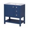 Transitional Style Bathroom Vanity Cabinet Combo With Ceramic Sink - Blue - Image 11