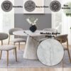 Kacey - Natural Engineered Stone Round Dining Table - Stone Gray - Image 4