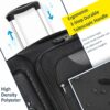 Softside Luggage Expandable 3 Piece Set Suitcase Upright Spinner Softshell Lightweight Luggage Travel Set - Black - Image 12
