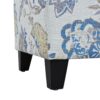 Luxury Storage Ottoman With Floral Patterned Fabric, Soft Close Hinges, Functional Footrest & Seat - Blue Flower / Blue Multi - Image 3