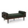 Chic Modern Chaise Lounge With Button Tufting And Bentwood Design - Blackish Green - Image 5