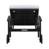 Jason - Chaise Lounge Adjustable Acacia Wood Outdoor Furniture - Black White - Image 11