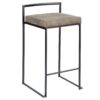Fuji - Contemporary Stackable Counter Stool (Set of 2) - Brown / Black - Image 2