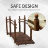 Outsunny - Fir Wood Garden Bridge Arc Walkway With Side Railings, Perfect For Backyards, Gardens, & Streams, Carbonized - Brown - Image 6