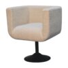 Boucle Swivel Chair - Cream - Image 5