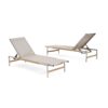 Hargrove - Outdoor Patio Aluminum Chaise Lounge (Set of 2) - Natural / Silver - Image 6