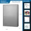 150 Key Adjustable Key Cabinet With Key Lock - Gray - Image 7