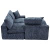 Cloud Sectional Sofa Upholstered Sofa Couch With Double-Layer Cushion And Side Pockets - Blue - Image 26