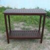 Workstation For Garden Balcony Garage, Acacia Console Potting Table - Brown - Image 13