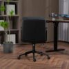 Office Chair, Mid Back Home Office Desk Task Chair With Wheels And Arms Ergonomic Computer Rolling Swivel Chair With Padded Armrest - Black - Image 16