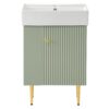 Bathroom Vanity, Combo Cabinet, Bathroom Storage Cabinet, Single Ceramic Sink, Left Side Storage - Green - Image 14