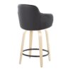 Boyne - Contemporary Fixed Height Counter Stool With Swivel Round Footrest (Set of 2) - Natural / Black - Image 4