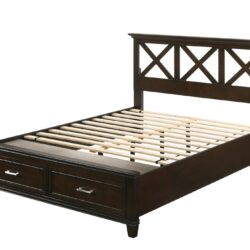 Queen X Storage Bed - Mahogany