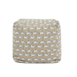 Pouf Luxury Oversized Bean Bag Cube Ottoman - Apollo Bust Gold / Cream Embroidery