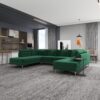 Brooke - U Shape Corner Sofa - Green - Image 6