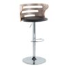 Cosi - Mid-Century Modern Adjustable Barstool With Swivel (Set of 2) - Light Gray / Black - Image 2
