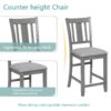 5 Pieces Dining Table Set, Wooden Dining Square Table Set For 4, Counter Height Kitchen Table Set With Square Table And 4 Upholstered Chairs For Small Space - Gray - Image 9